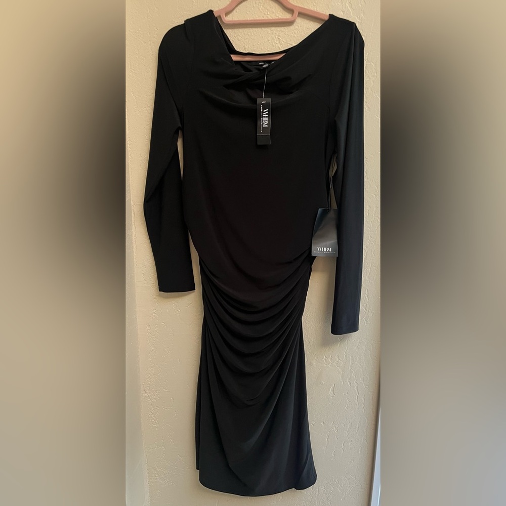 White House Black Market Elegant Black Long Sleeve Dress